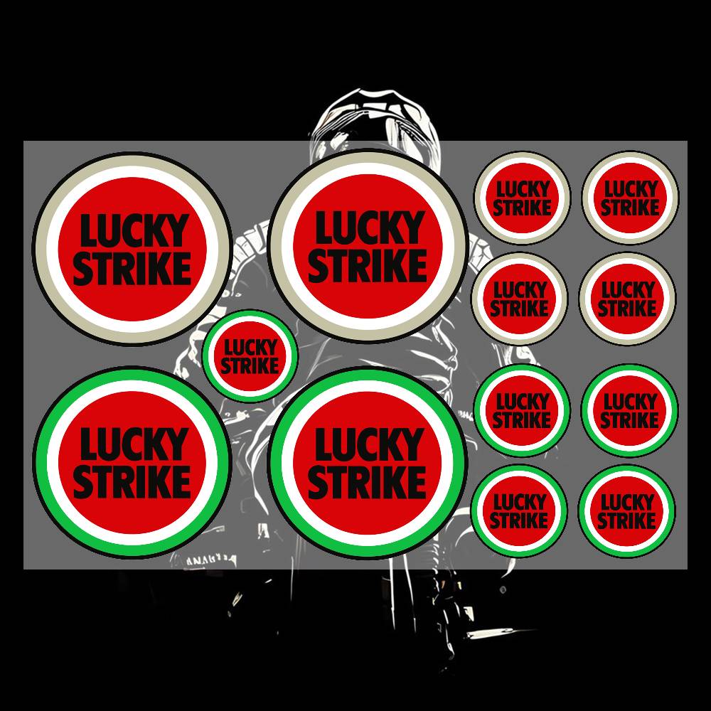 Race Bib - Classic Retro LUCKY Stickers Graffiti Decals