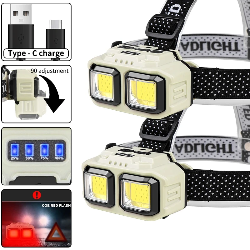 COB LED Powerful Headlamp USB  - огляд і ціна Running Headlamp