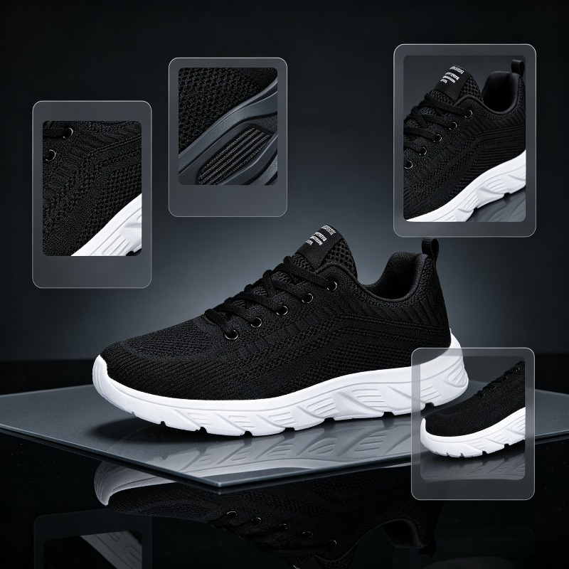 Men Breathable Knit Sneakers W - огляд і ціна Running Shoes Men